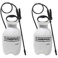 Chapin 22000 Made in USA Value Pack of 2 Units, 1 Gallon Lawn and Garden Pump Pressured Sprayer, for Spraying Plants, Garden Watering, Lawns, Weeds and Pests, Translucent White