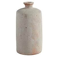 47th & Main Rustic Flower Vase | Narrow Mouth Terracotta Vase for Home Décor, Small, White