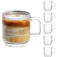 Mfacoy Glass Coffee Mugs Set of 6, Clear Coffee Mug 15 Oz, Large Glass Mugs  With Handles for Hot Bev…See more Mfacoy Glass Coffee Mugs Set of 6, Clear