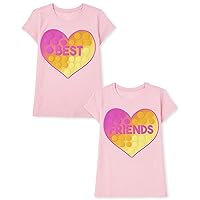 The Children's Place girls Pumpkins Leaves Team Spice Short Sleeve Graphic T Shirt 2 Pack