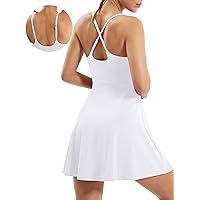 Ewedoos Tennis Dress Built in Shorts and Bra Athletic Dress for Women Workout Dress Exercise Golf Dress with Pockets