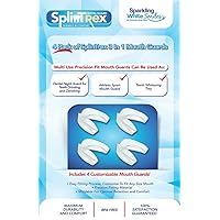 SplinTrex Multi Use Teeth Mouth Guards - 4 Pack - BPA Free - Teeth Grinding Dental Night Guard, Athletic Mouth Guard, Teeth Whitening Tray - Includes 4 Customizable Mouth Guards and Storage Case