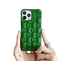 Unique Weave Shape Soft Silicone Phone Case for iPhone 14 13 12 11 8 7 X XS XR Pro Plus Max Mini Skin-Friendly Cover Shockproof Protective Shell(Green B,12 Pro Max)