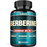 25in1 Berberine Supplement - 27000mg per Serving Equivalent (Extract 30:1) Berberine Hcl 9000mg Ceylon Cinnamon 1500mg Milk Thistle 4500mg and More - Body Management & Immune System