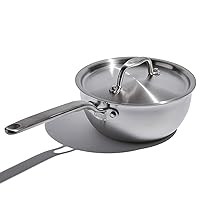 Eater x Heritage Steel 2 Quart Saucier | Made in USA | 5-Ply Fully Clad Stainless Steel Saucier Pan | Stay Cool Handle Design | Induction Compatible | Non-Toxic Saucier | Cook like an Eater