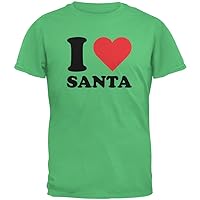Old Glory Christmas I Heart Santa Irish Green Adult T-Shirt - Small