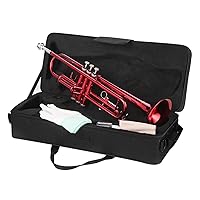 Bb Trumpet Standard Trumpet for Student Beginner Red Trumpet with Case 7C Mouthpiece Valve Oil Cleaning Kit Brass Musical Instruments Trumpet