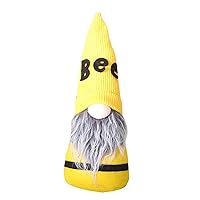 Bees Festival Decoration Without Face Doll Knitting Plush Doll Gnome Japanese Decyl Furnishing Articles Window Decoration Male Torso Sculpture (Yellow, One Size)