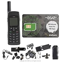 Iridium 9555 Satellite Phone Telephone with Prepaid SIM Card and 200 Airtime Minutes / 180 Day Validity - Voice, Text Messaging SMS Global Coverage