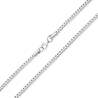 Bling Jewelry Men's Heavy Solid Strong Paper Clip Square Venetian Box Link Chain Necklace .925 Sterling Silver Made In Italy 16 18 20 24 30 Inch