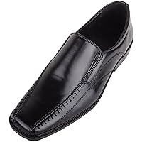 Mens Easy Slip On Smooth Faux Leather Smart Formal Work College School Shoes