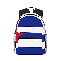 Cuban Flag Print Backpack For Women Men, Laptop Bookbag,Lightweight Casual Travel Daypack