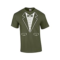 Funny Formal Tuxedo with Bowtie Classy Men's Short Sleeve T-Shirt Humorous Wedding Bachelor Party Retro Tee