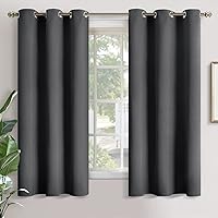 YoungsTex Blackout Curtains for Bedroom - Grommet Thermal Insulated Curtains Room Darkening Window Drapes for Living Room, 2 Panels, 42 x 63 Inch, Dark Grey