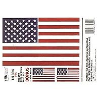 T1894 Sticker American Flag , White