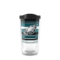 Tervis NFL Philadelphia Eagles - Hype Stripes Made in USA Double Walled Insulated Tumbler Travel Cup Keeps Drinks Cold & Hot, 16oz, Classic