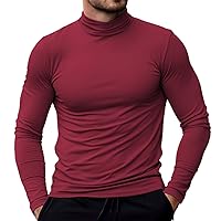 Men's Mock Turtleneck Shirts Long Sleeve Slim Fit, Mock Neck Pullover Basic Top, Base Layer Thermal Sweater
