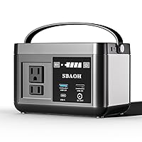 Portable Power Station 88.8WH, SBAOH Solar Generator Lithium Battery Power 110V AC USB-C Power Delivery Solar Generators for Camping, Road Trips, Emergency Power Black