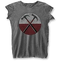 Pink Floyd 'The Wall Hammers' (Grey) Womens Burnout T-Shirt