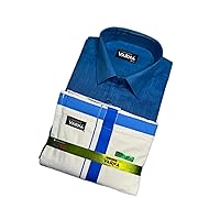 UDATHAYAM Varna Matching Dhoti & Shirt Set Full Sleeves (BLUE)