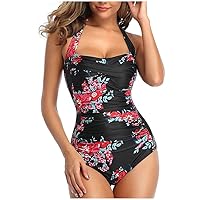 one Piece Swimsuit for Tall Women Womens Tummy Control Swimsuit Womens Sexy one Shoulder Bathing Suit Monokini Swim