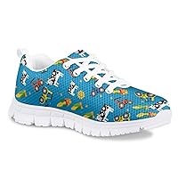 Girls Shoes Mesh Tennis Sneakers Lightweight Non-Slip Gym Running Shoes for Toddler Kids White Sole