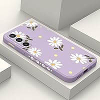 for Samsung Galaxy S24 Plus Case, Flower Pattern Design Phone Cover Drop Protection Soft Ultra Thin Scratch Resistant Microfiber Lining Inner for Samsung S24 Plus Case-Light Purple 1