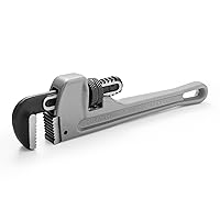 DURATECH 8-inch Heavy Duty Aluminum Straight Pipe Wrench, Adjustable Plumbing Wrench, Drop Forged, Exceed GGG standard