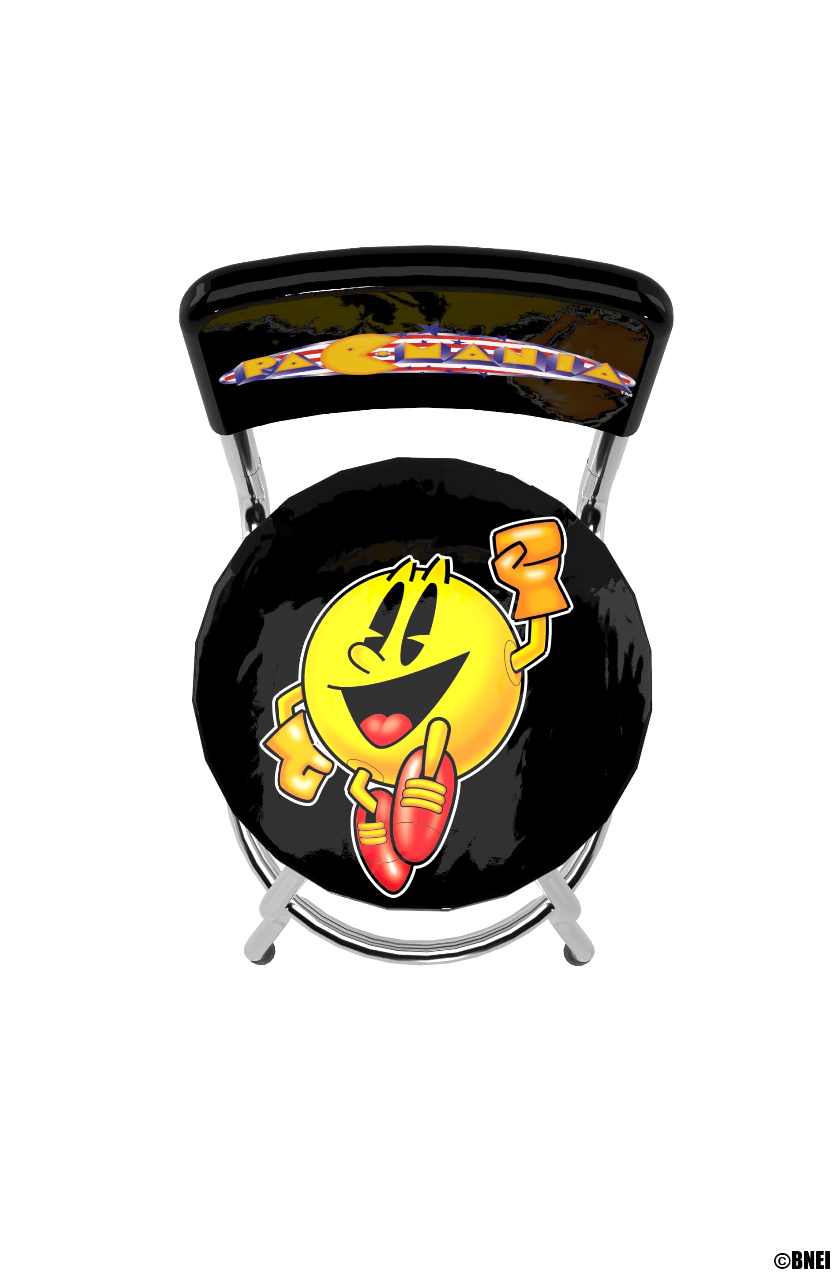 Arcade1UP High Back Pac-Man Legacy Stool, Black Edition