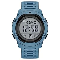 GOLDEN HOUR Mens Waterproof Digital Sport Watches Wide Screen Easy Read Display Military Style with Rubber Strap