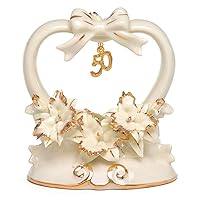 Wedding Accessories 50th Anniversary Porcelain Cake Top, 4.5-Inches Tall
