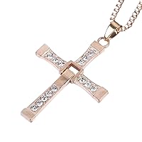 Dom Toretto Gold Cross Necklace Fast and The Furious Dominic Vin Diesel Costume