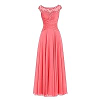 Women's Lace Mother of The Bride Dress Beaded Chiffon Formal Evening Gowns