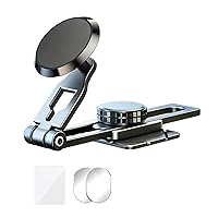 Magnetic Phone Car Mount, Adhesive Dashboard Phone Holder with Rotatable Arm for Car Automobile