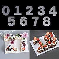 RAYNAG 0-8 Number Cake Templates Flat Plastic Stencils Cutting Number Mold 8 Inch Numerical Stencils for DIY Numbers Cakes/Cookies