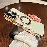 ENILSA Luxury Plating Charm Hole Hollow Case for iPhone15 14 13 11 12 Pro XR XS Max 7 8 Plus SE3 Soft Transparent Shockproof Cover,Gold,for iPhone 13