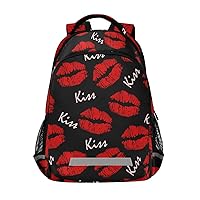 ALAZA Sexy Red Lips Kiss Print Backpack Purse for Women Men Personalized Laptop School Bag Bookbags Stylish Casual Daypack, 13 14 15.6 inch