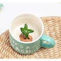 3D Coffee Mug Beach Coconut Palm Inside Cup,Handmade Animal Figurine Ceramics Teacup,Christmas,Birthday,Mother's Day Gifts for Friends Family or Kids - Coconut Tree
