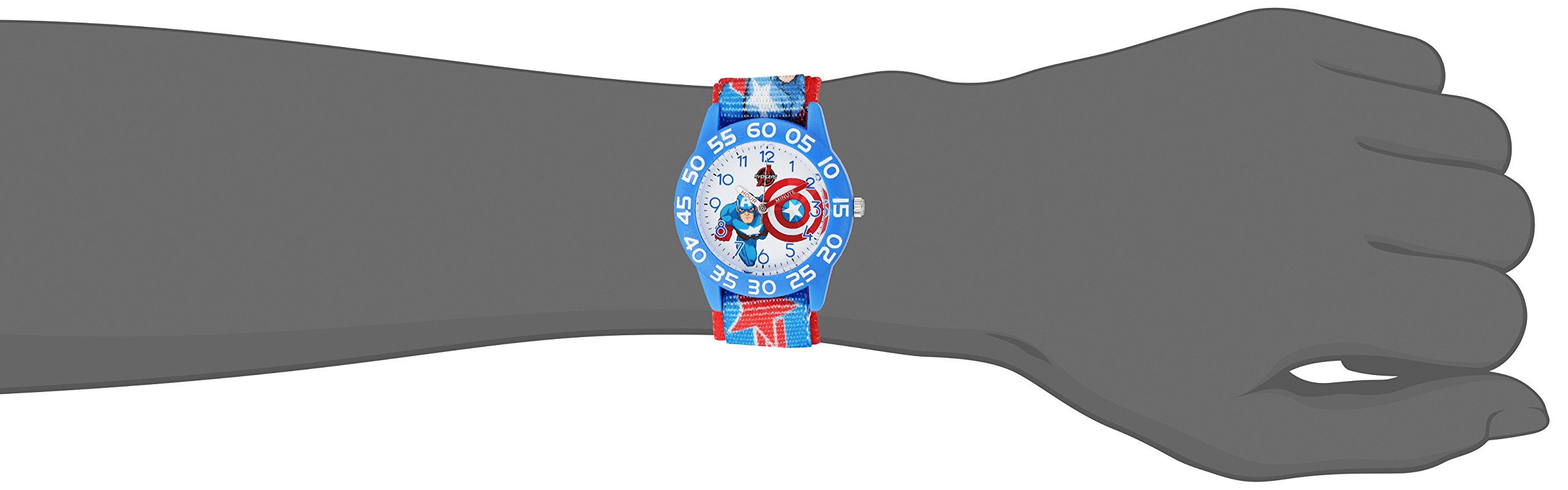 Marvel Captain America Kids' W003217 Captain America Analog Display Analog Quartz Blue Watch