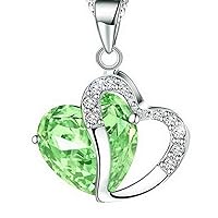 Orcbee_Fashion Women Heart Crystal Rhinestone Silver Chain Pendant Necklace Jewelry (F)
