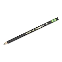 Ticonderoga Tri-Conderoga Triangular Pencils, Wood-Cased #2, Sharpener, Soft Touch Comfort Barrel, Black, 12-Pack (22500)