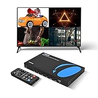 OREI Quad Multi HDMI Viewer 4 in 1 Out, HDMI Switcher 4 Ports Seamless Switcher and IR Remote Support 1080P for PS4/PC/DVD/Security Camera, HDMI Switch VGA Output - HD-401MV