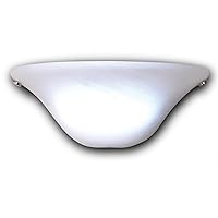 IEL-4300 Frosted Marble Glass Half Moon Sconce With Frosted Marbleized Glass Shade In Half Moon Shape, Battery Operated With No Electrical Outlet Required