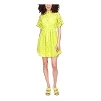 Michael Michael Kors Women’s Lace Shirt Dress in Bright Limeade