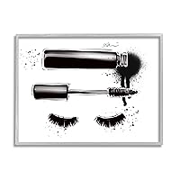 Stupell Industries Glam Mascara Lashes Makeup Framed Wall Art, Design by Alison Petrie