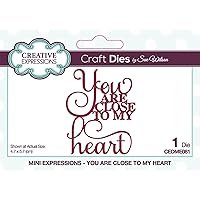 Sue Wilson - Mini Expressions - You are Close to My Heart - Craft Die, Metal,Die Size 4.7 x 5.7 cm.,CEDME081