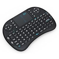 Rii i8 2.4GHz Wireless Touchpad Keyboard Mouse for All Devices, Black (RT-MWK-08)