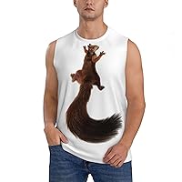 Squirrel Men's Sports Sleeveless T-Shirt, Breathable Quick-Drying Fitness Vest