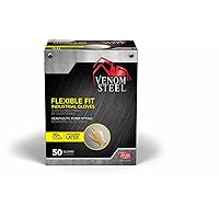 Venom Steel Premium Industrial Cream Color Latex Gloves, One Size Fits Most, (Pack of 50)