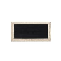 Framed Black Letterboard With Pack of 180 Letters and Symbols, 10” W x 5” H Frame – Secure Grooves Hold 1” Letters in Place, Natural Finish Wood Frame